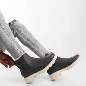 Sorel Lennox Chelsea Leather Boots Waterproof in Black Size US Women’s 7